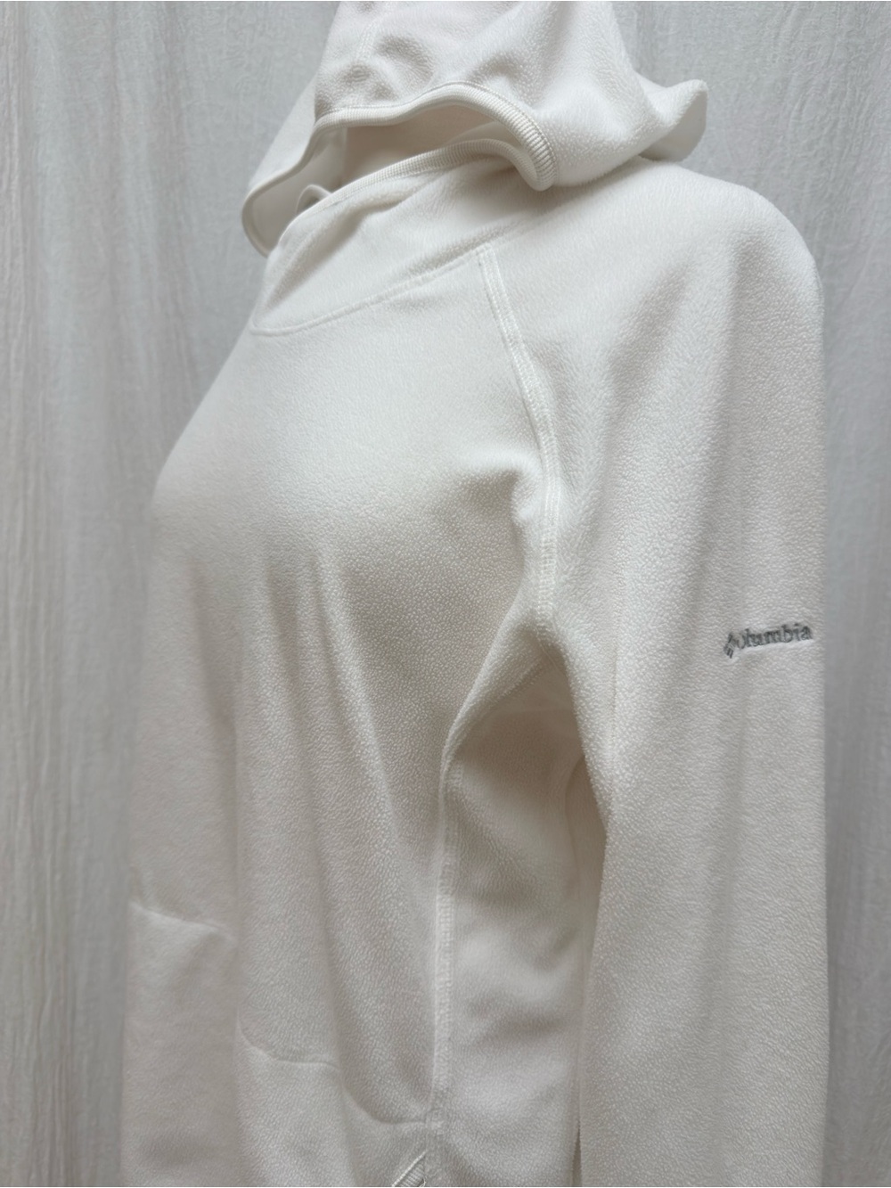 Columbia white crossover cowl neck fleece hoodie ❀